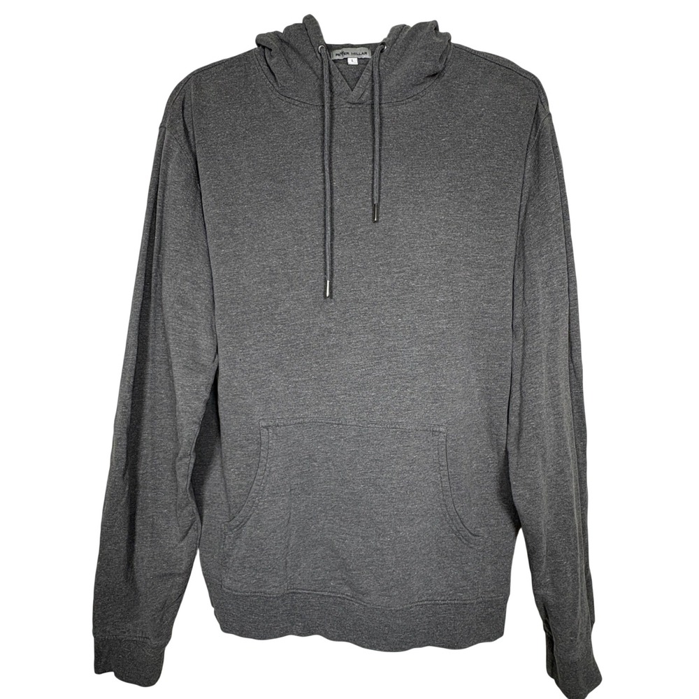 Peter Millar Men Gray Cotton Modal Blend Pullover Hoodie MA22K45 Size L